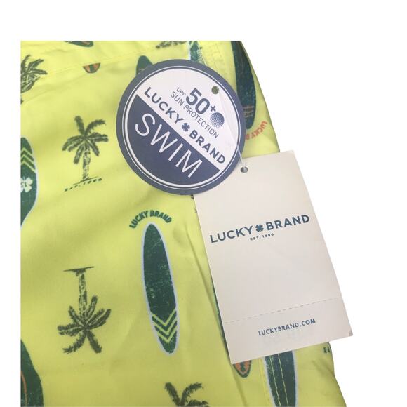 LUCKY BRAND Surfboard Yellow Swim Trunks | Boys 18 - Picture 2 of 4